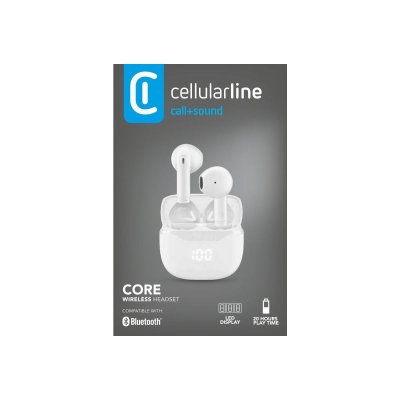 CELLULAR LINE Cellularline Core &Eacute;couteur Bluetooth TWS avec &Eacute;tui de Recharge et &Eacute;cran LED - Neuf