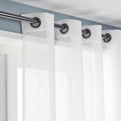 Centrale Brico Voilage tamisant, Kaolin blanc &eacute;cru l.150 x H.240 cm