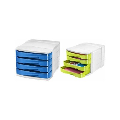 CEP   module de classement gloss, 4 tiroirs, bleu oc&eacute;an noir