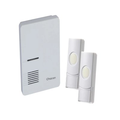 CHACON  Carillon sans Fil + 2 Boutons poussoirs - Blanc