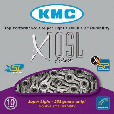 KMC Cha&icirc;ne  X10 SL (10 vitesses, ultral&eacute;g&egrave;re) - Argent}, Argent}