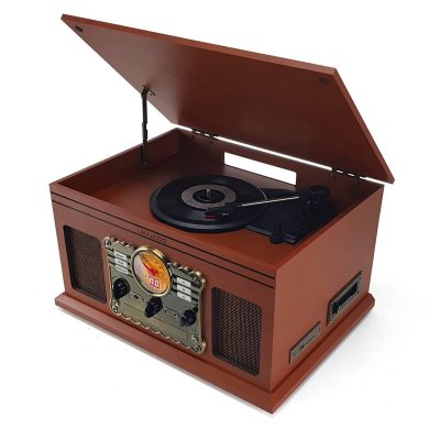 LEDWOOD Chaine st&eacute;r&eacute;o vintage bois  - usb-bt-sd-fm-cd-cassette-vinyle 33 - 45 - 78 tours