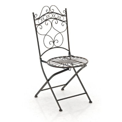CLP Chaise d'ext&eacute;rieur pliable fabriqu&eacute;e en fer galvanis&eacute; couleur bronze Indra 