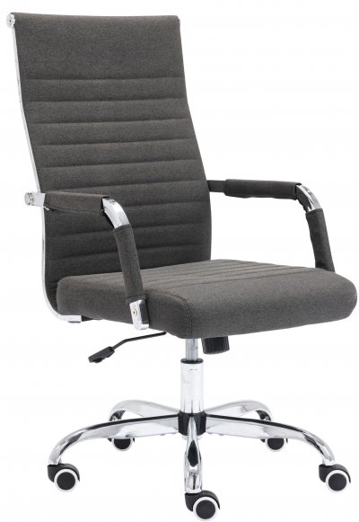 Chaise de bureau Amadora avec hauteur r&eacute;glable et Pied en m&eacute;tal gris fonc&eacute; Tissu
