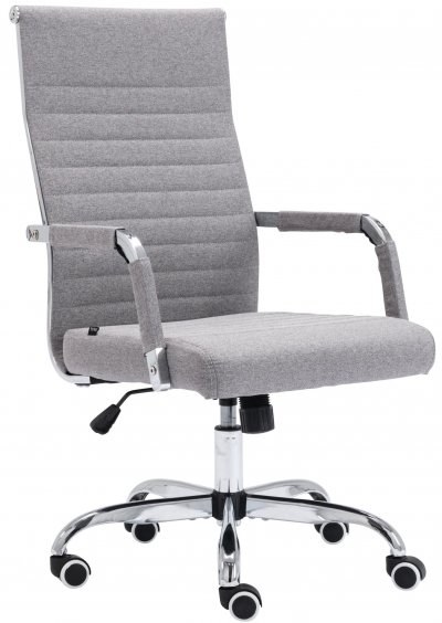 Chaise de bureau Amadora avec hauteur r&eacute;glable et Pied en m&eacute;tal gris Tissu