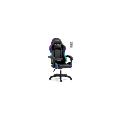  Chaise de bureau Gamer noir avec &eacute;clairage LED 366 effets - T&eacute;l&eacute;commande