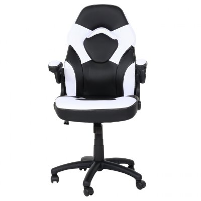 MENDLER Chaise de bureau HWC-K13 similicuir noir-blanc