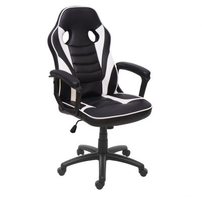 MENDLER Chaise de bureau  HWC-F59 similicuir noir blanc