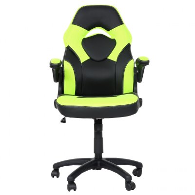 MENDLER Chaise de bureau  HWC-K13 similicuir noir vert