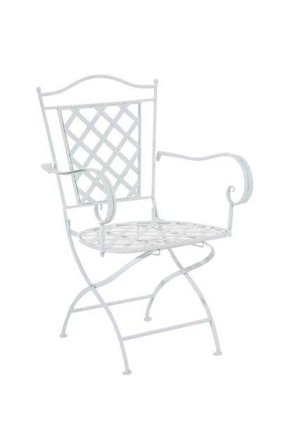 CLP Chaise de jardin ADARA en fer forg&eacute; , Blanc