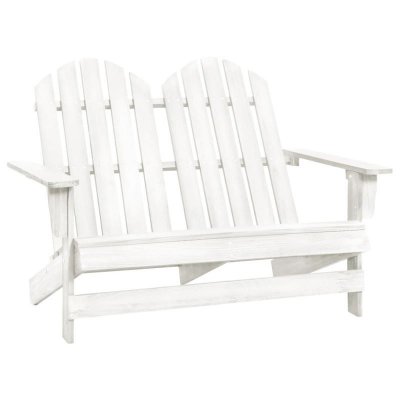 VIDAXL Chaise de jardin Adirondack 2 places Bois de sapin massif Blanc