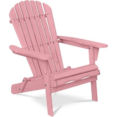 ICONIK INTERIOR Chaise de jardin Adirondack - Bois Rose p&acirc;le