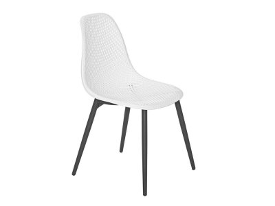  Chaise de jardin en aluminium et r&eacute;sine coloris blanc Malte - Jardiline
