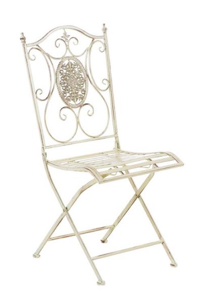 CLP Chaise de jardin en m&eacute;tal Sibell , Cr&egrave;me antique