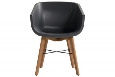  Chaise de jardin en r&eacute;sine Amalia grise (lot de 2)