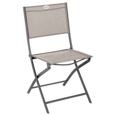 HESPERIDE Chaise de Jardin Pliable Modula - Acier et Polyester - Taupe et Gris