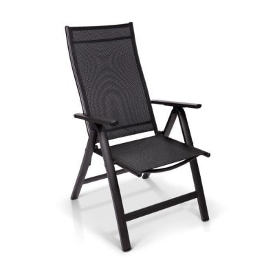 BLUMFELDT Chaise de jardin pliante -  London -  6 positions -  assise 45 x 44 cm -  anthracite