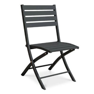 DCB GARDEN Chaise de jardin pliante en aluminium Gris Anthracite