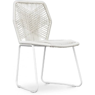 ICONIK INTERIOR Chaise de jardin Tropical - Pi&egrave;tement blanc Blanc