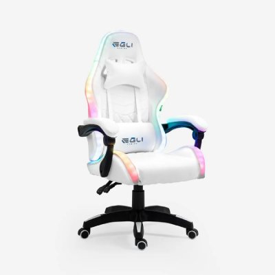 EGLI Chaise de jeu ergonomique pour enfants lumi&egrave;res led rgb Pixy Junior