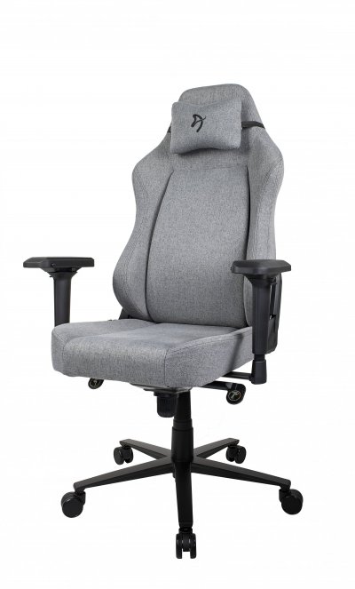 AROZZI Chaise gaming  Primo - Tissu tiss&eacute; - Gris - Logo noir