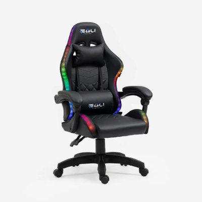 EGLI Chaise gaming ergonomique pour enfants led rgb the horde junior 
