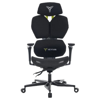 YEYIAN Chaise Gaming Ergonomique YAR-GAOME-M1 Noir Gris appuie-tete lombaire 4D charge 150 kg