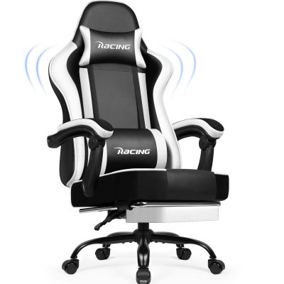  Chaise Gaming,fauteuil Gamer Avec Coussin Lombaire Et Repose-pieds,charge 150kg-Bleu