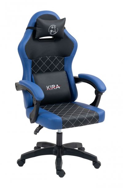 KIRA Chaise gaming  Katana Bleu et Noir