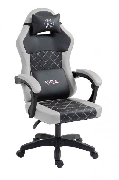 KIRA Chaise gaming  Katana Gris et Noir