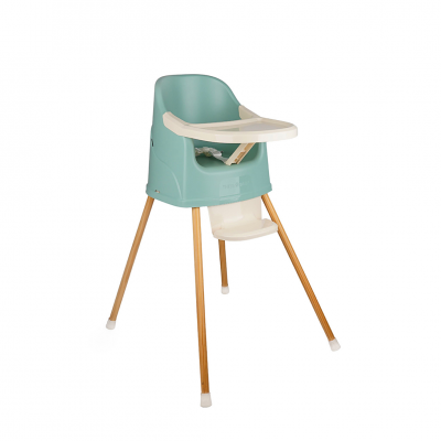 Chaise haute &eacute;volutive YOUPLA - Vert c&eacute;ladon - Fabriqu&eacute;e en France
