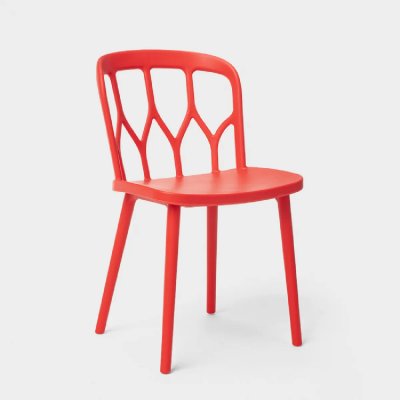 Chaises en polypropyl&egrave;ne au design moderne pour bar, cuisine et jardin Flow, Couleur: Rouge
