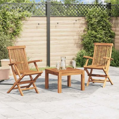 VIDAXL Chaises pliables de jardin 2 pcs Bois de teck solide  n/a