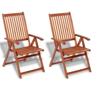 VIDAXL Chaises pliables de jardin 2 pcs Bois solide d'acacia Marron