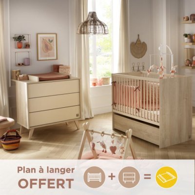 SAUTHON Chambre b&eacute;b&eacute; &eacute;volutive M&eacute;lin&eacute;e, Lit 120x60