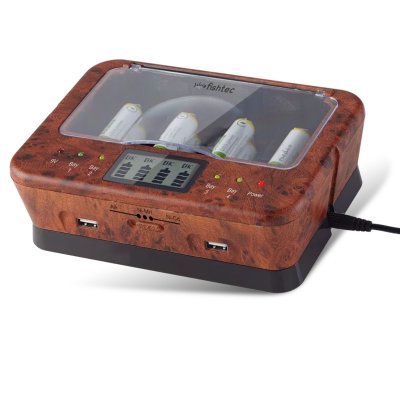  Chargeur de Piles FISHTEC Universel + 2 Ports USB