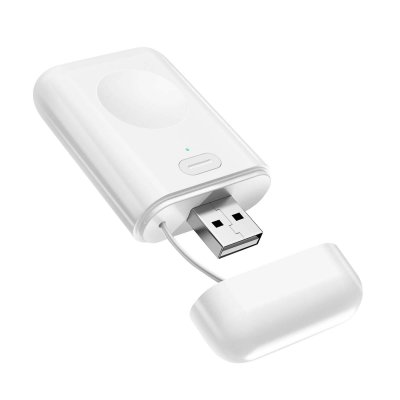 Chargeur de Poche pour Apple Watch 4 3 2 et 1 Ultra-Compact avec Charge Sans Fil - Blanc