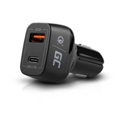 GREEN CELL Chargeur de voiture USB-C Power Delivery + USB Quick Charge 3.0