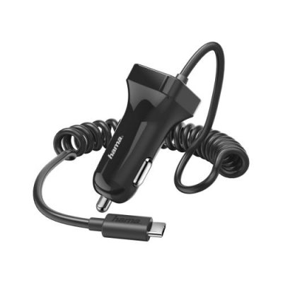 HAMA Chargeur pour voiture, USB Type-C, 2,4 A, noir - Neuf