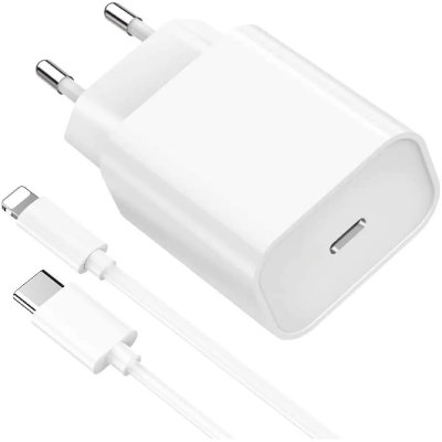 LITTLE BOUTIK Chargeur Rapide 18W pour iPhone - Cable USB-C Lightning