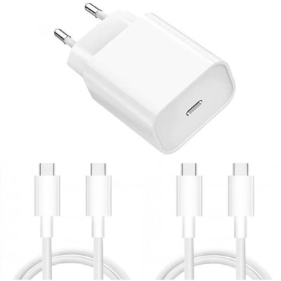 LITTLE BOUTIK Chargeur Rapide 20W USB-C + 2 Cables Type-C pour Samsung / Xiaomi / Oppo / Google
