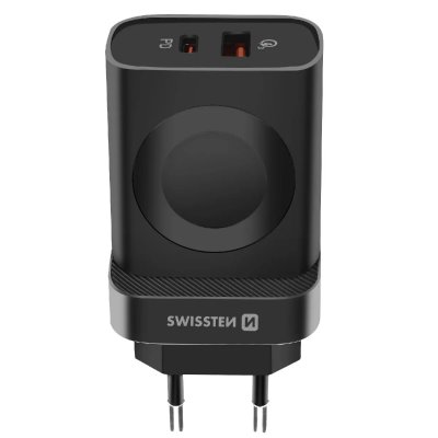 Chargeur Secteur 22.5W USB et USB C et Module Magn&eacute;tique Apple Watch Noir