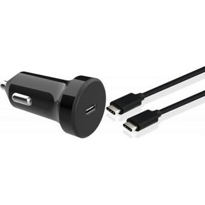 BIGBEN CONNECTED Chargeur voiture 18W Power Delivery + C&acirc;ble USB C/USB C Noir Bigben