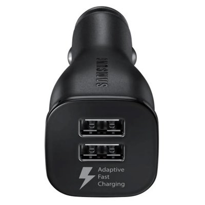 SAMSUNG Chargeur Voiture Allume-cigare 2A Double USB Original  - Noir
