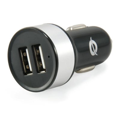 CONCEPTRONIC Chargeur Voiture Universel  2XUSB(5V) - 10.5W - 12/24V - Couleur Noir