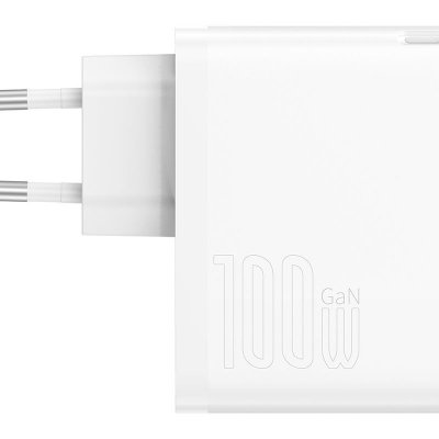 BASEUS Chargeurs pour t&eacute;l&eacute;phone mobile GaN5 Pro CCGP090202 Type-C+USB 100W blanc