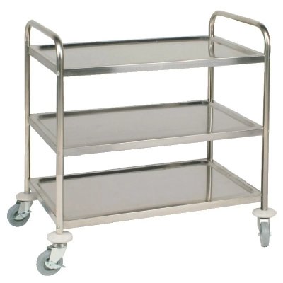 VOGUE Chariot de d&eacute;barrassage inox 3 niveaux 930 x 860 x 535 mm -  
