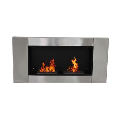 HOMCOM Chemin&eacute;e bio&eacute;thanol murale acier inox