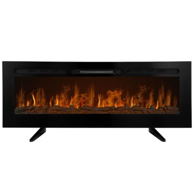 MONSTERSHOP Chemin&eacute;e Electrique Noire LED 152cm