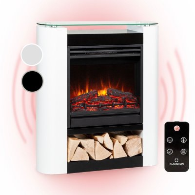 KLARSTEIN Chemin&eacute;e &eacute;lectrique - Studio 5 Arc - 1800 W LED Flammes Chauffantes - T&eacute;l&eacute;commande - Blanc